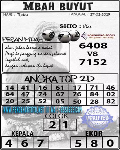 Syair Mbah Togog Hk Hari Ini .